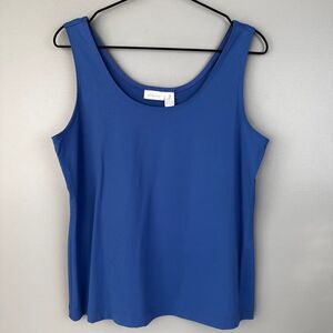 NWT Chico's 2 L 12-14 Turquoise Blue Contemporary Microfiber Tank Top